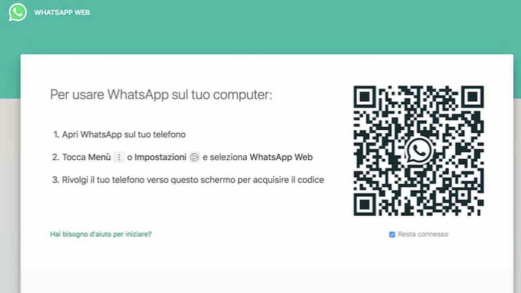 whatsapp web per collegare whatsapp al computer